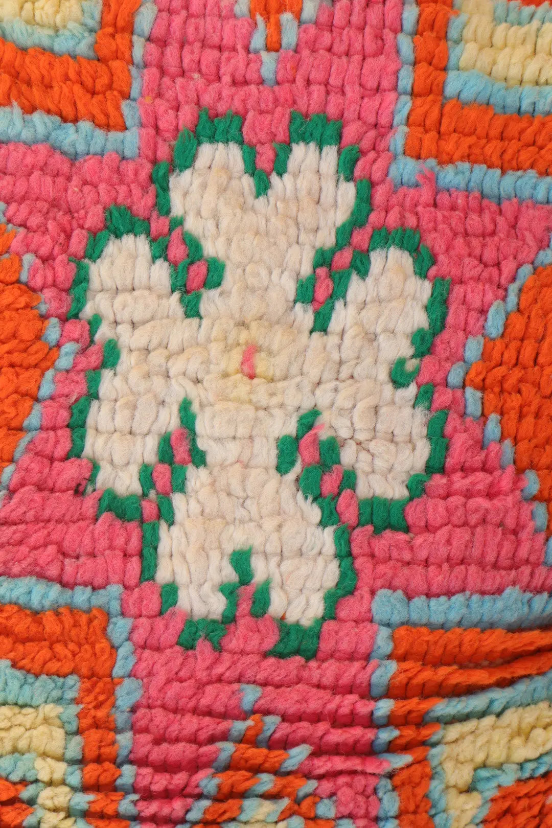 Pouf Berbère Coloré Orange et Multicolore Néda