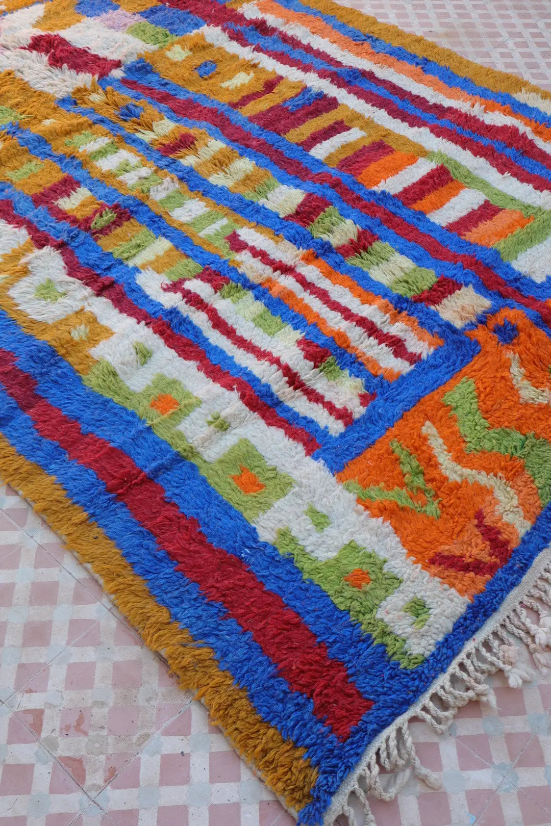 Tapis Berbère Boujad Jaune Moutarde Multicolore - 255 x 198 cm Néda