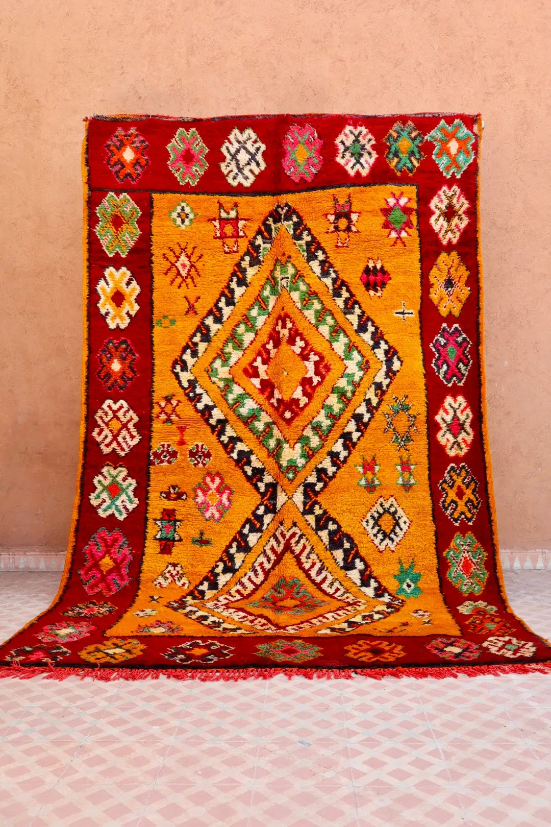 Tapis Berbère Boujaad Antique Orange et Rouge- 280 x 170 cm Néda