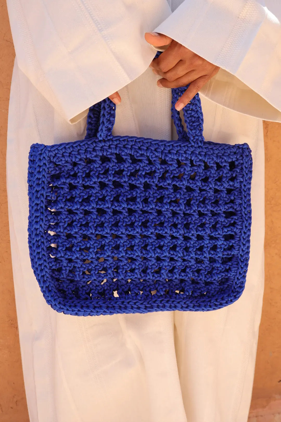 Crochet handbag blue shops purses handmade