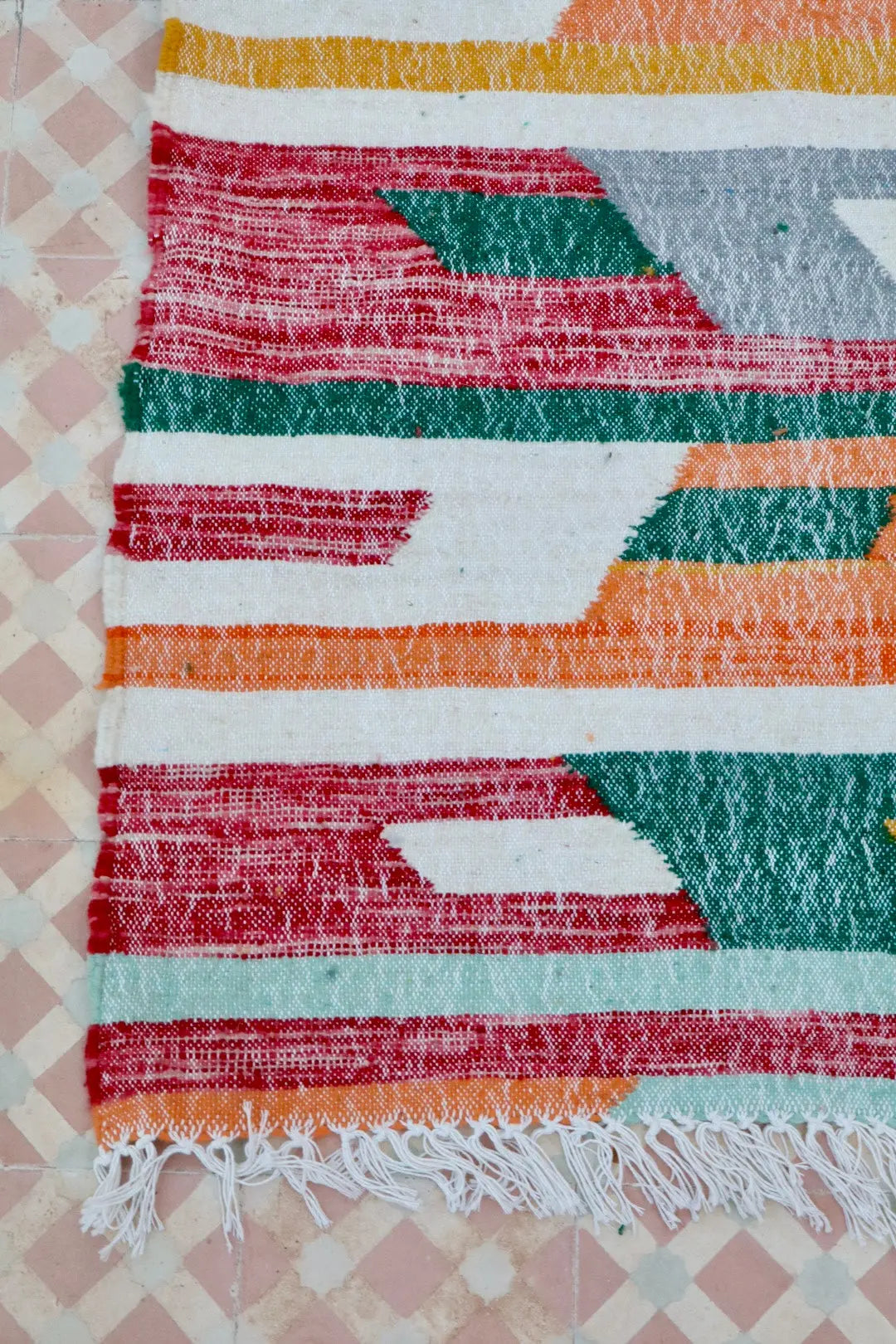 Tapis Berbère Kilim Zanafi Multicolore Moderne - 153 x 240 Néda