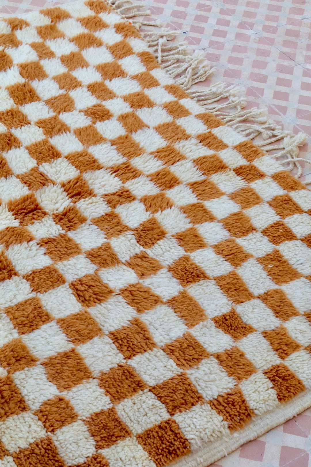 Alfombra Bereber a Cuadros Invertidos Marrones Azilal - 206 x 154 cm Néda