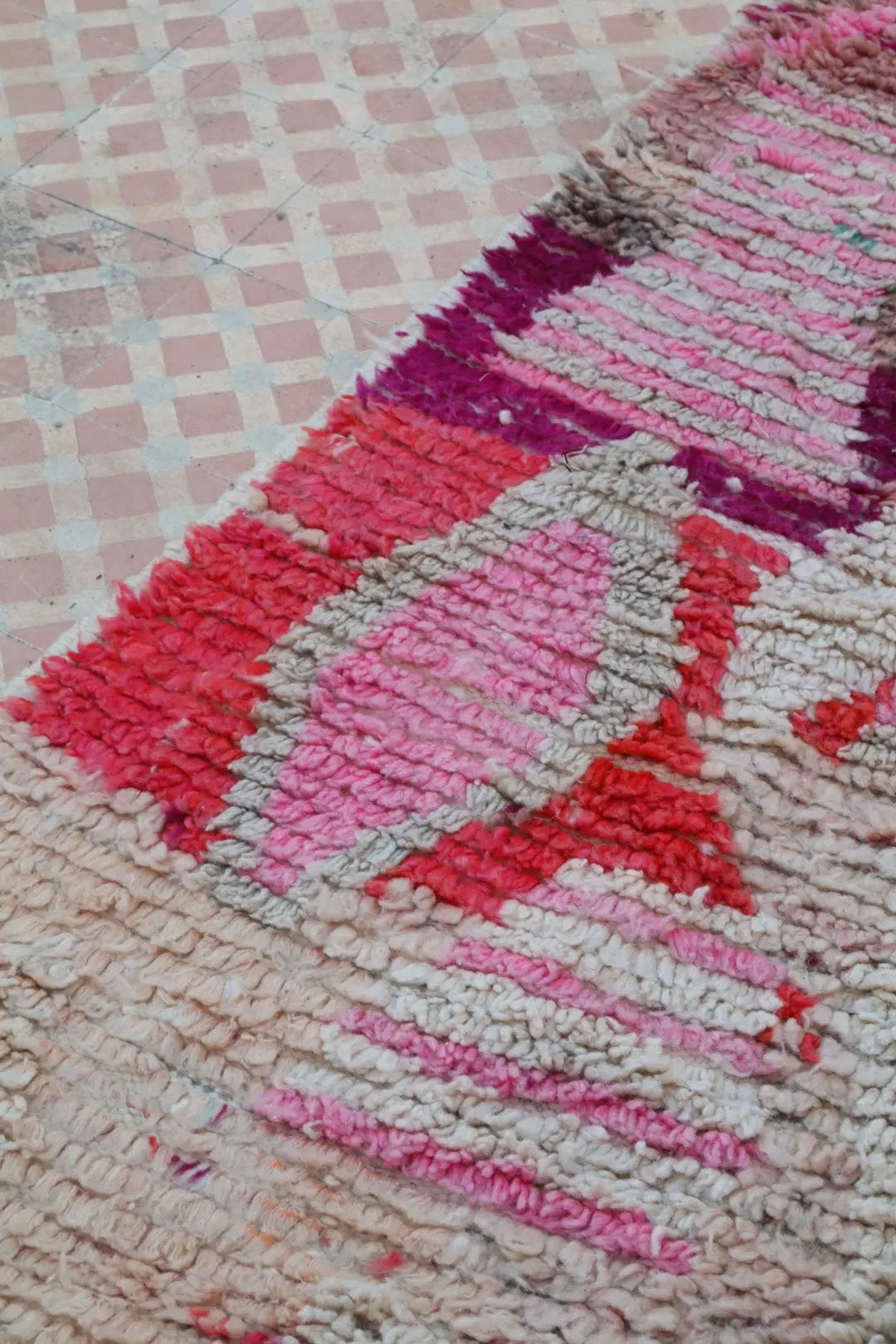 Tapis Berbère Boujad Coloré Violet Rose Terracotta Beige - 290 × 205 cm Néda