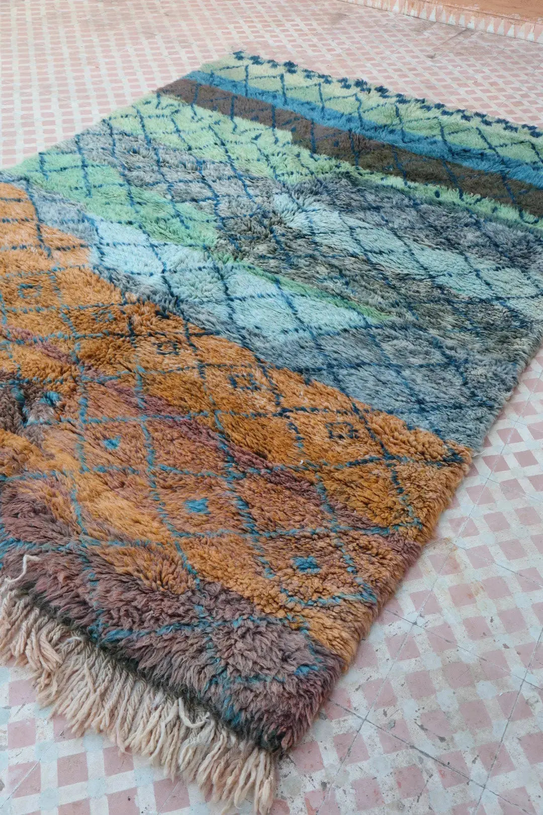 سجاد بربري لوحة متعددة الألوان بني واران بجودة عالية - 180 × 250 سم نيدا