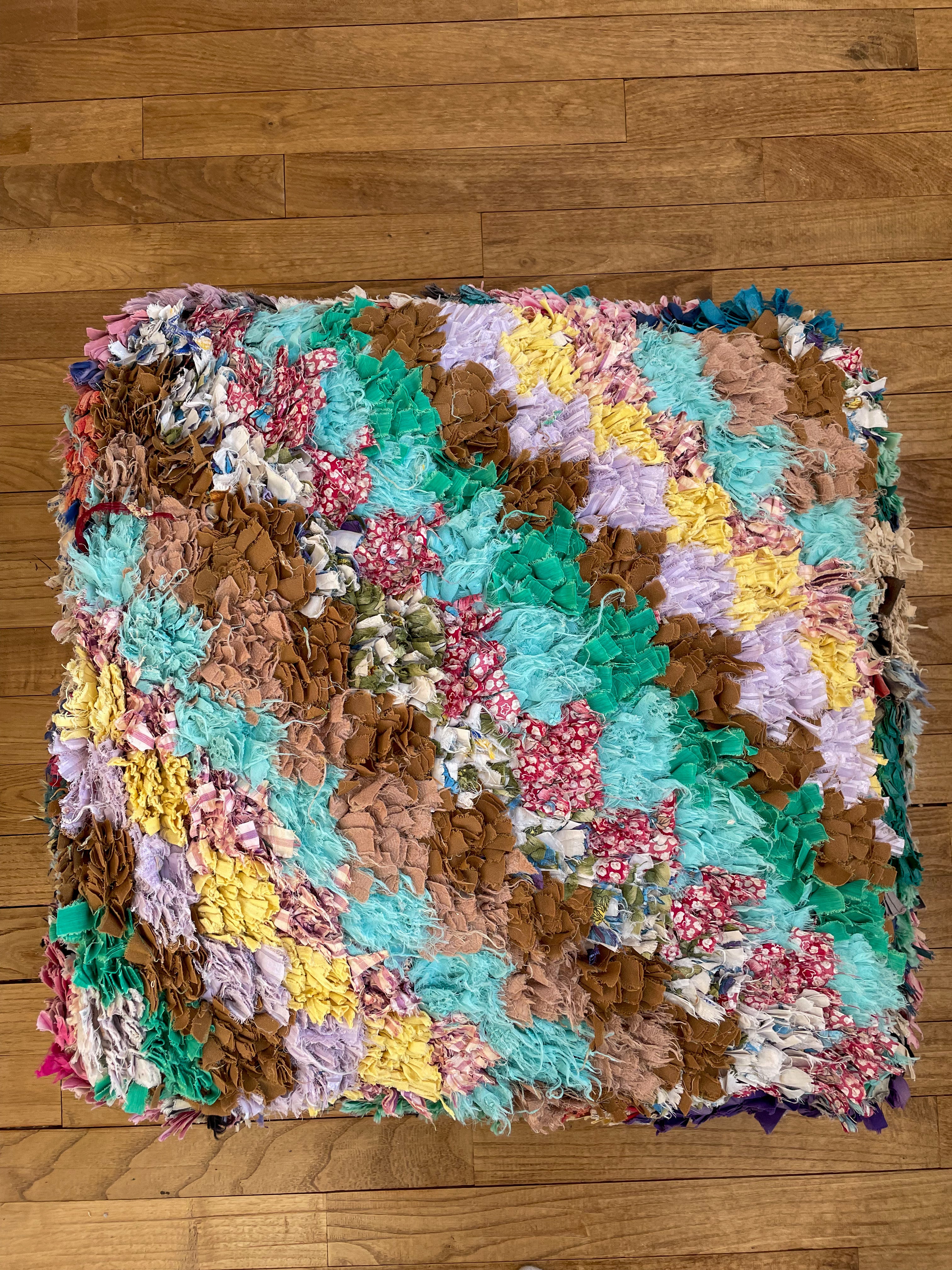 Pouf ottomano in pelle marrone – Néda