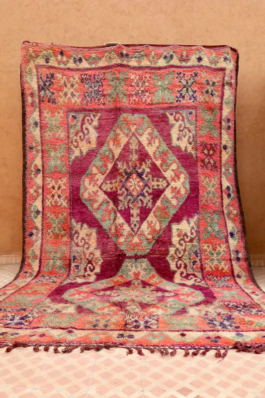 Tapis Berbère Boujaad Antique Violet Rose - 340 x 200 cm Néda