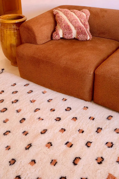 Alfombra bereber con motivos de leopardo Beni Ouarain Néda