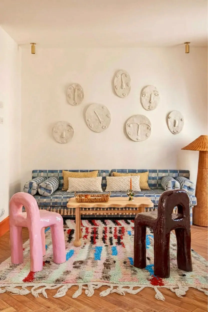 Tapis Berbère Boujad Coloré Beige et Multicolore - 237 x 154,5 cm Néda