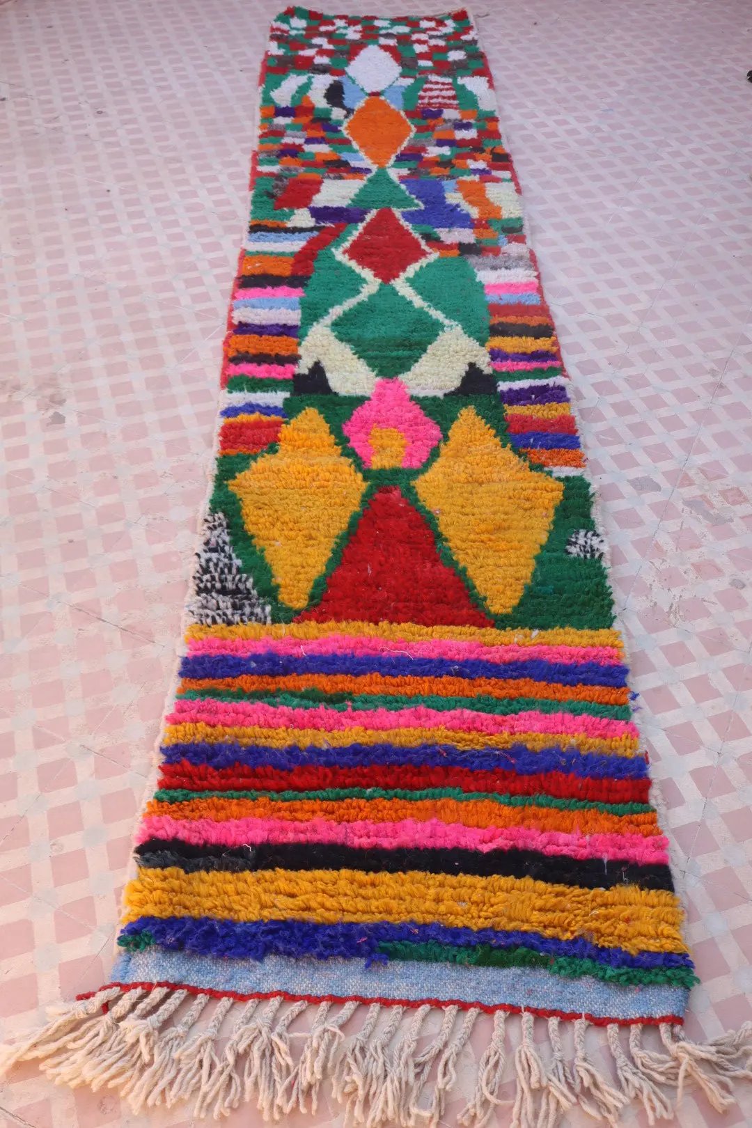 Tapis Berbère Couloir Boujaad Coloré Multicolore - 335 x 72 cm Néda