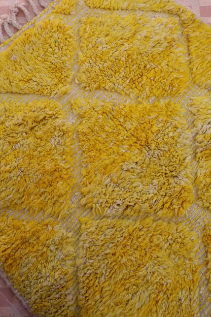 Tapis Berbère Jaune Béni Ouarain- 138 x 106 cm Néda