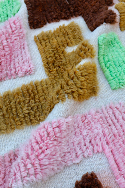 Tapis Berbère Motifs Abstraits Reliefs Modèle Signature -267 x 200 cm