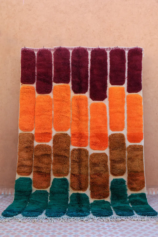 Tapis Berbère Mrirt Coloré à Reliefs - Néda