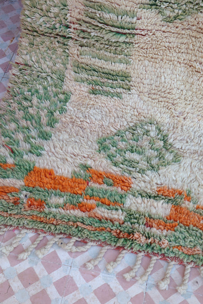 Alfombra Bereber Boujad Beige Verde Almendra y Naranja - 241 × 163 cm Néda