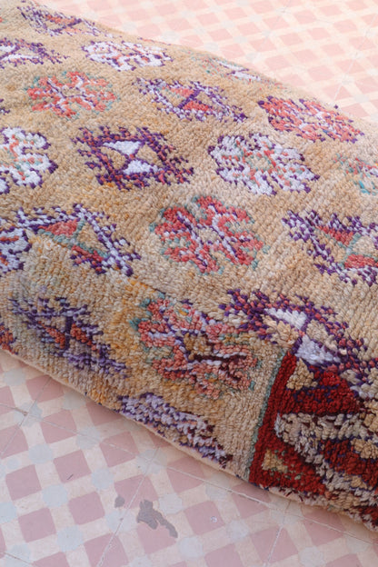 Pouf Berbère XL Beige Foncé à Motifs Néda