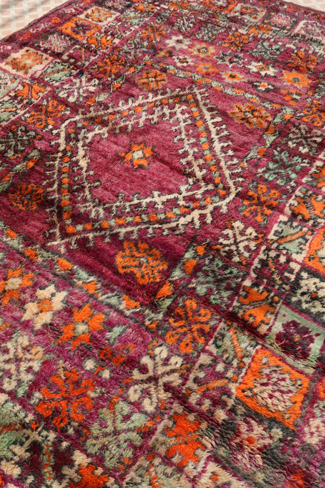 Tapis Berbère Boujaad Antique Bordeaux Orange - 276 x 197 cm