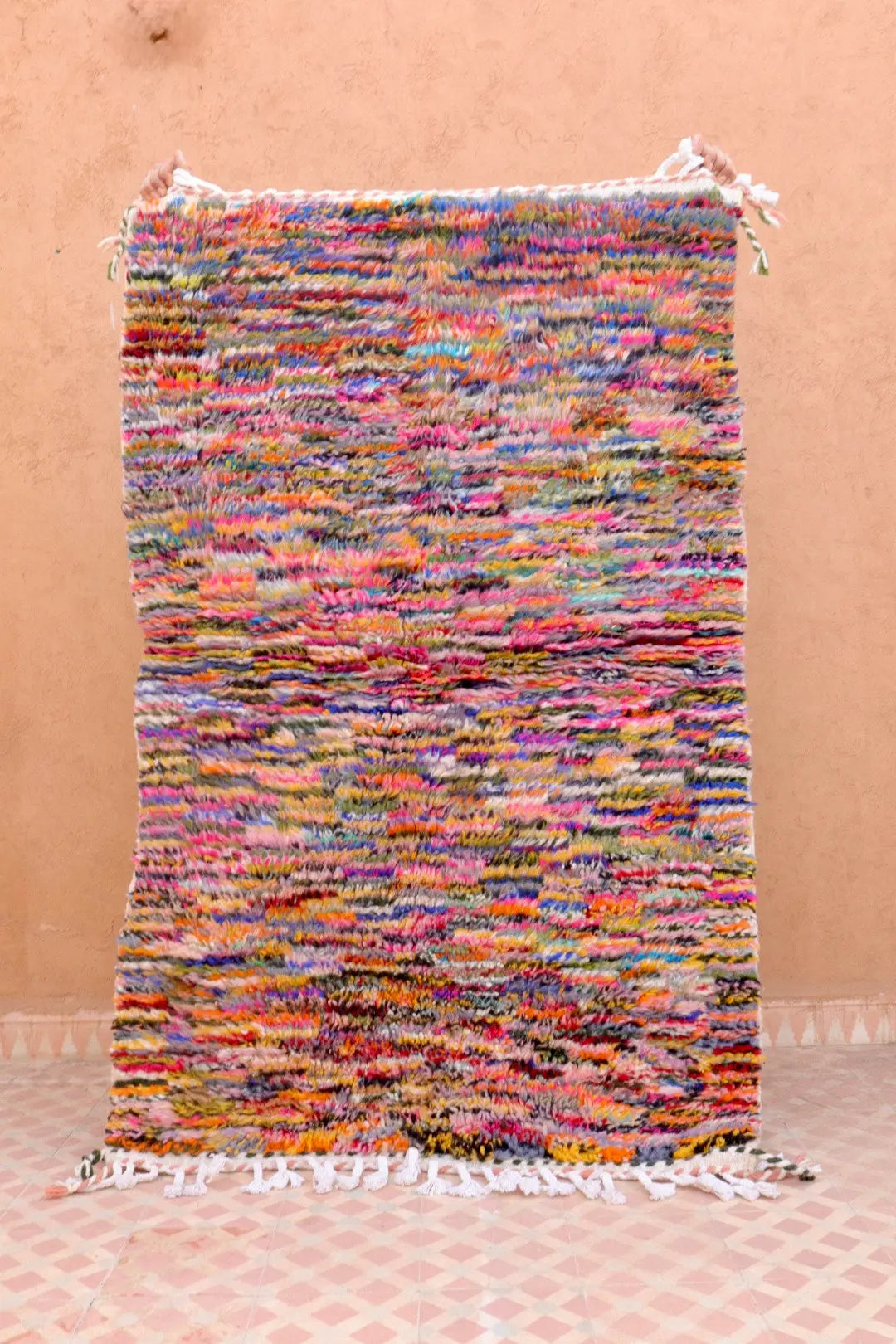 Tapis Berbère Béni Ouarain Multicolore Moucheté- 163 x 104 cm Néda