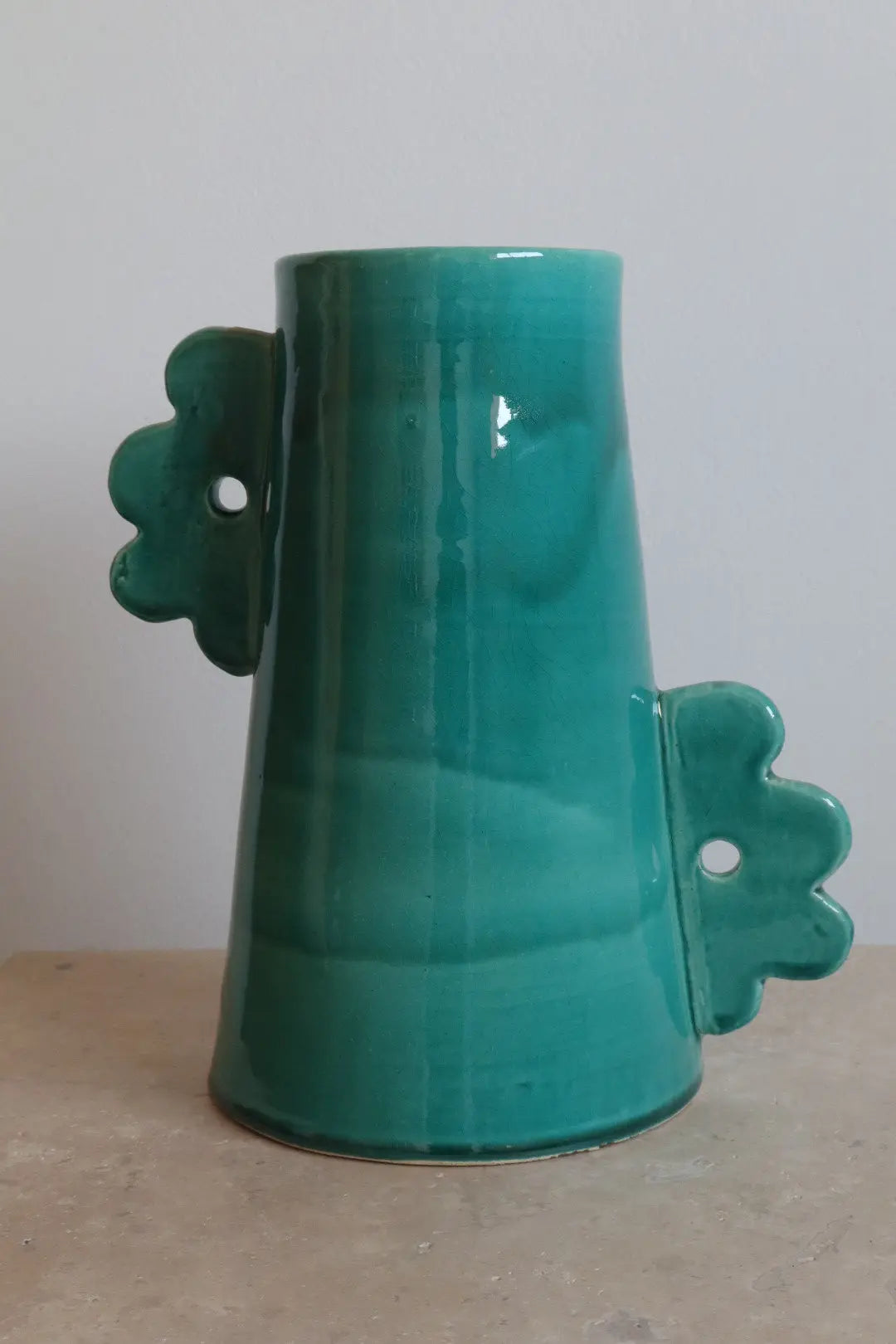 Vase Abstrait en Céramique Fait-Main Fleurs - DAISY Turquoise Néda