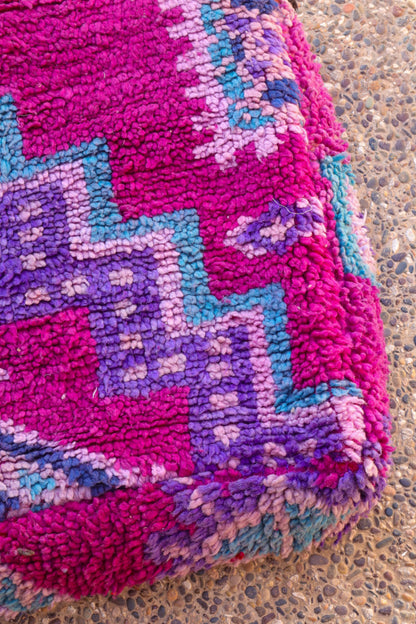 Magenta Violet Blue Berber Pouf