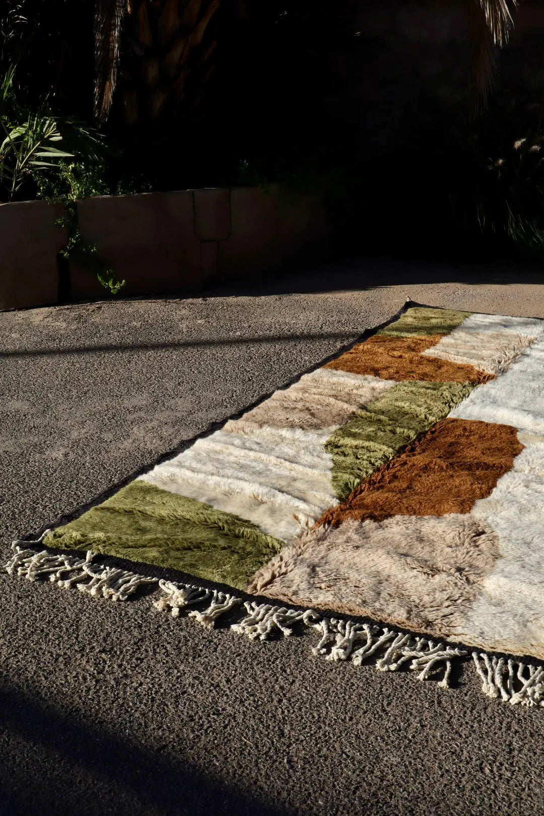 Tapis Berbère Mrirt Moderne Kaki Crème Marron - 310 x 210 cm Néda