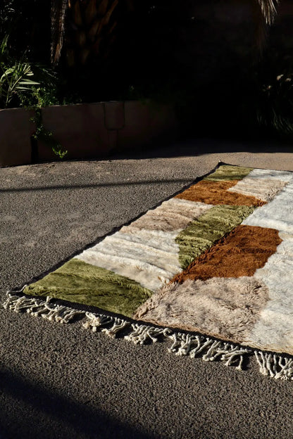 Tapis Berbère Mrirt Moderne Kaki Crème Marron - 310 x 210 cm Néda