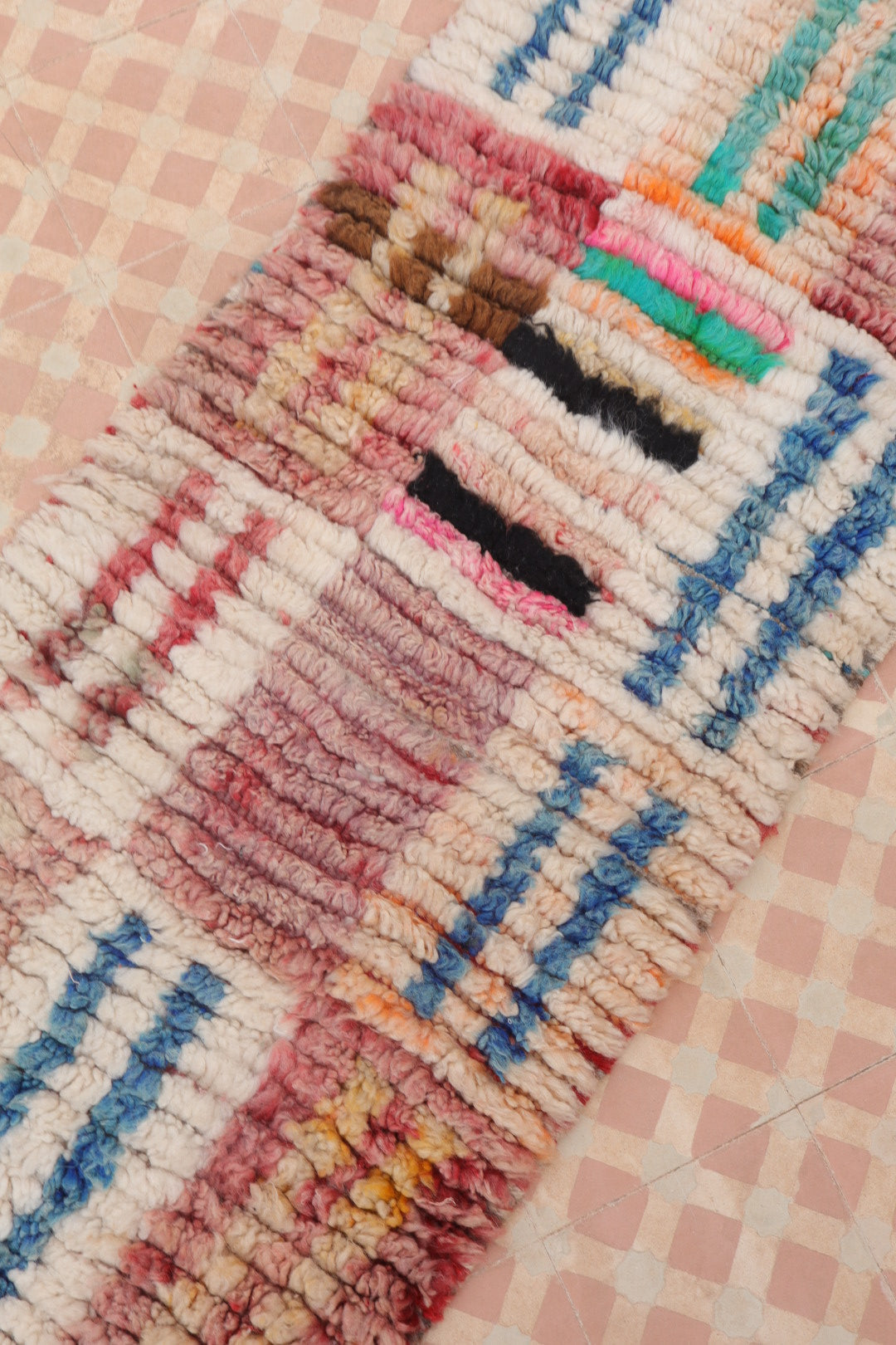 Tapis Couloir Boujad Marocain Coloré- 273 x 60 cm Néda