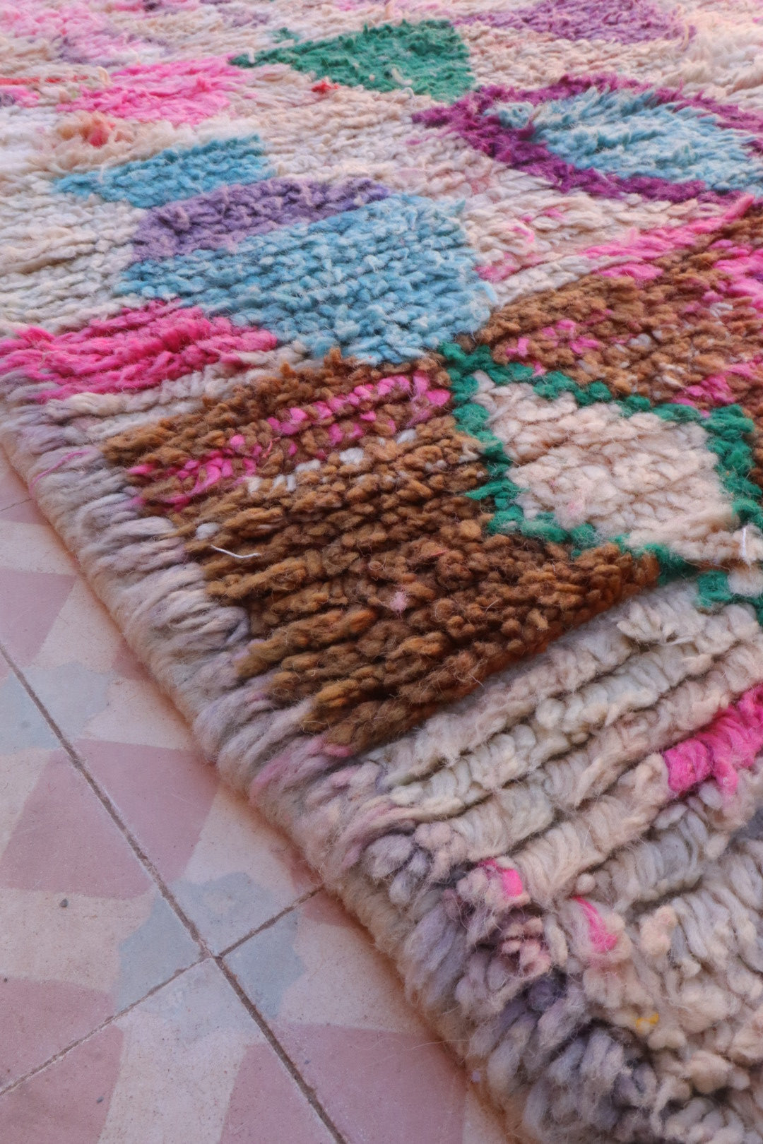 Tappeto Berber Boujaad di colore rosa - 256 x 144 cm