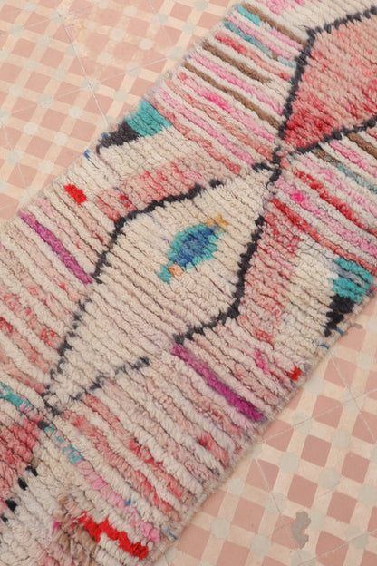 Tapis Couloir Boujad Marocain Coloré Losanges - 307 x 61 cm Néda