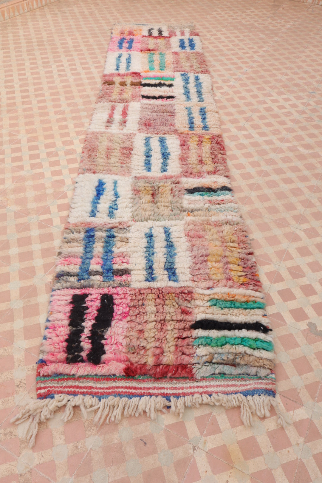 Tapis Couloir Boujad Marocain Coloré- 273 x 60 cm Néda