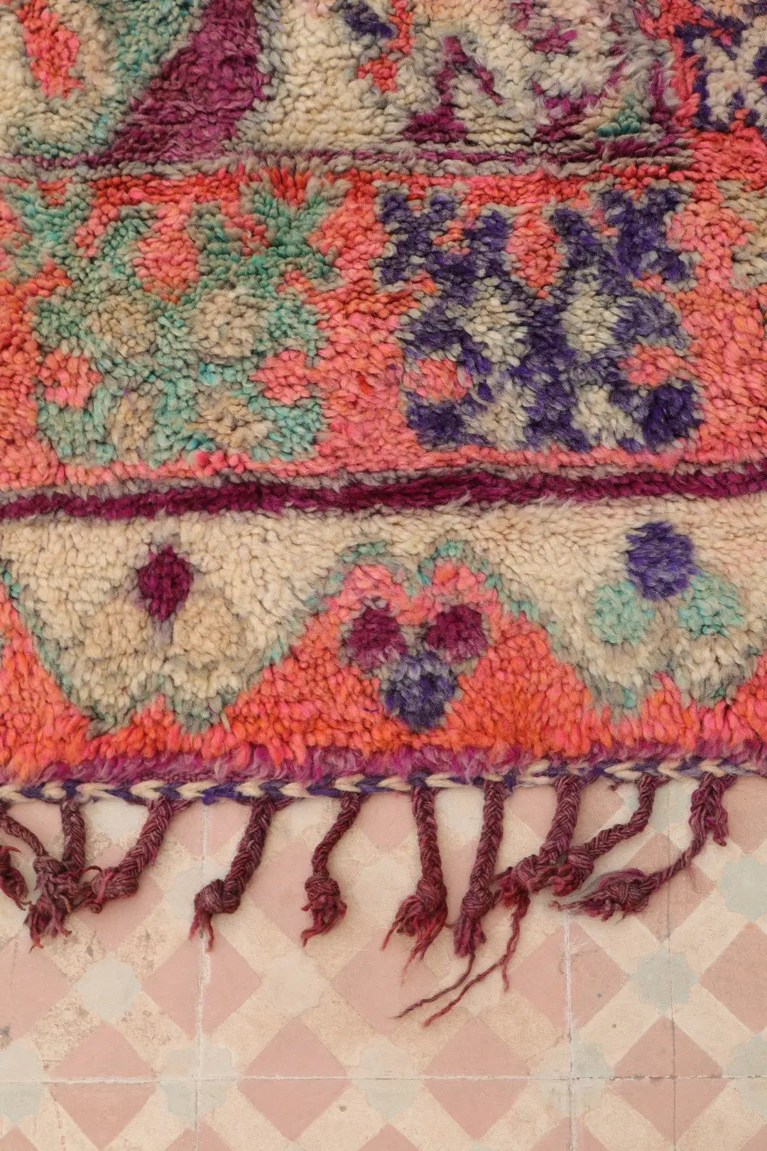 Tapis Berbère Boujaad Antique Violet Rose - 340 x 200 cm Néda