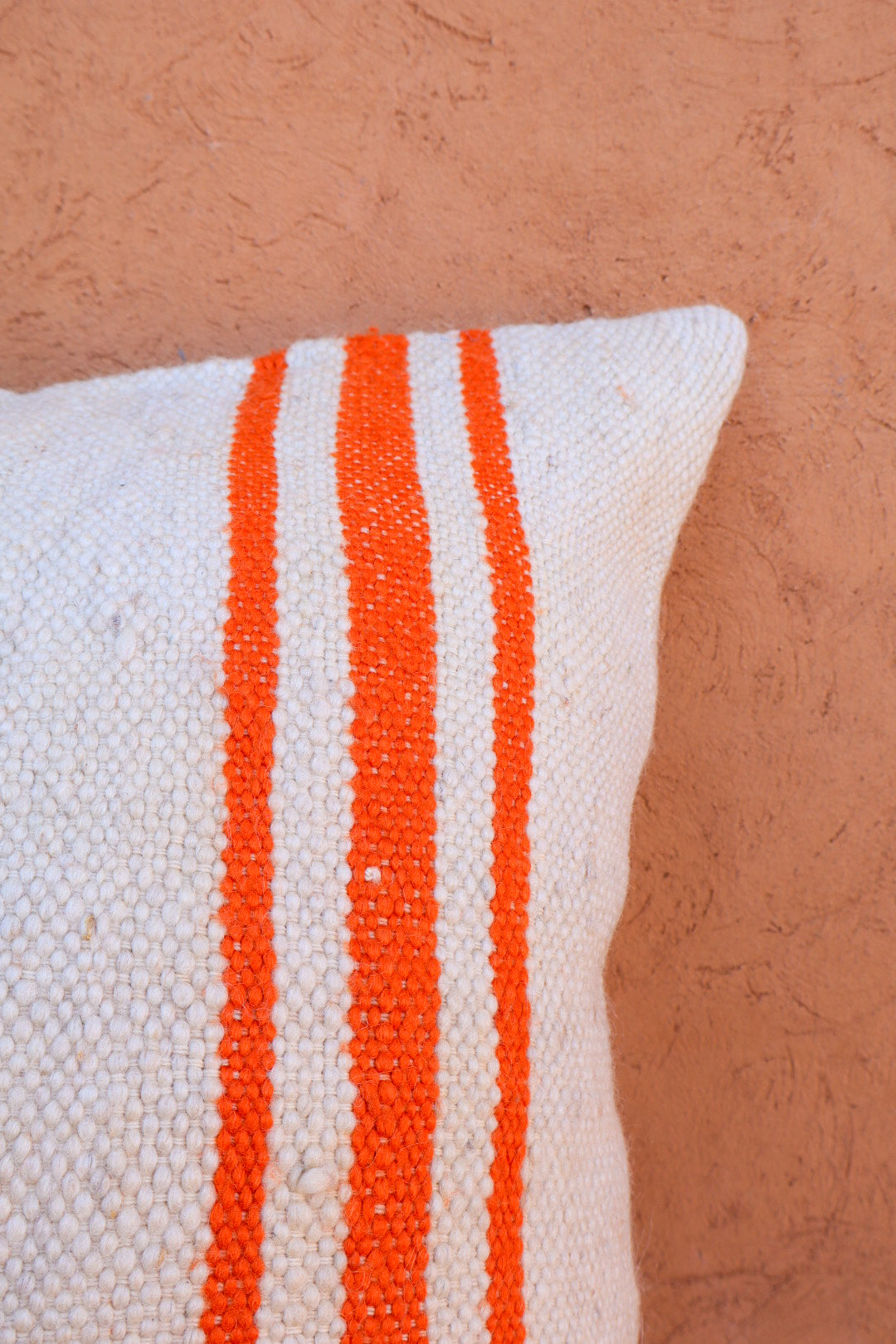 ELA striped wool cushion - Orange