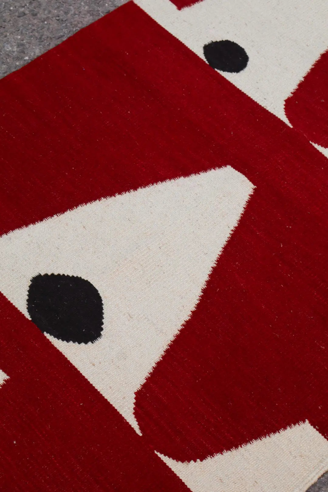 Tapis Kilim Afghan Couloir Moderne Rouge Blanc Noir - 304 x 80 cm Néda