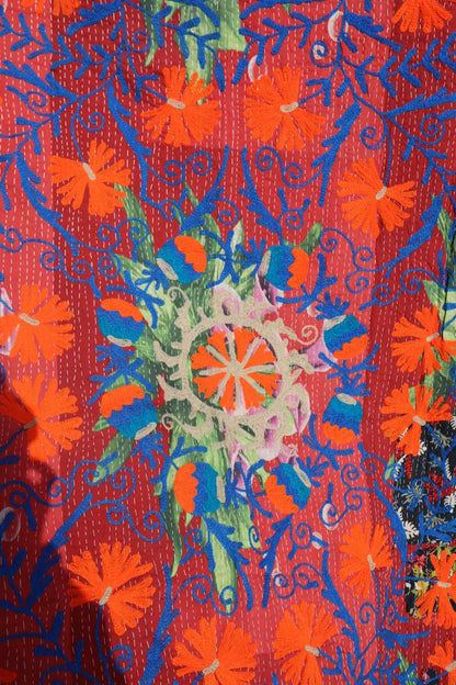 Kantha Suzani indien Brodé Multicolore – Coton Néda