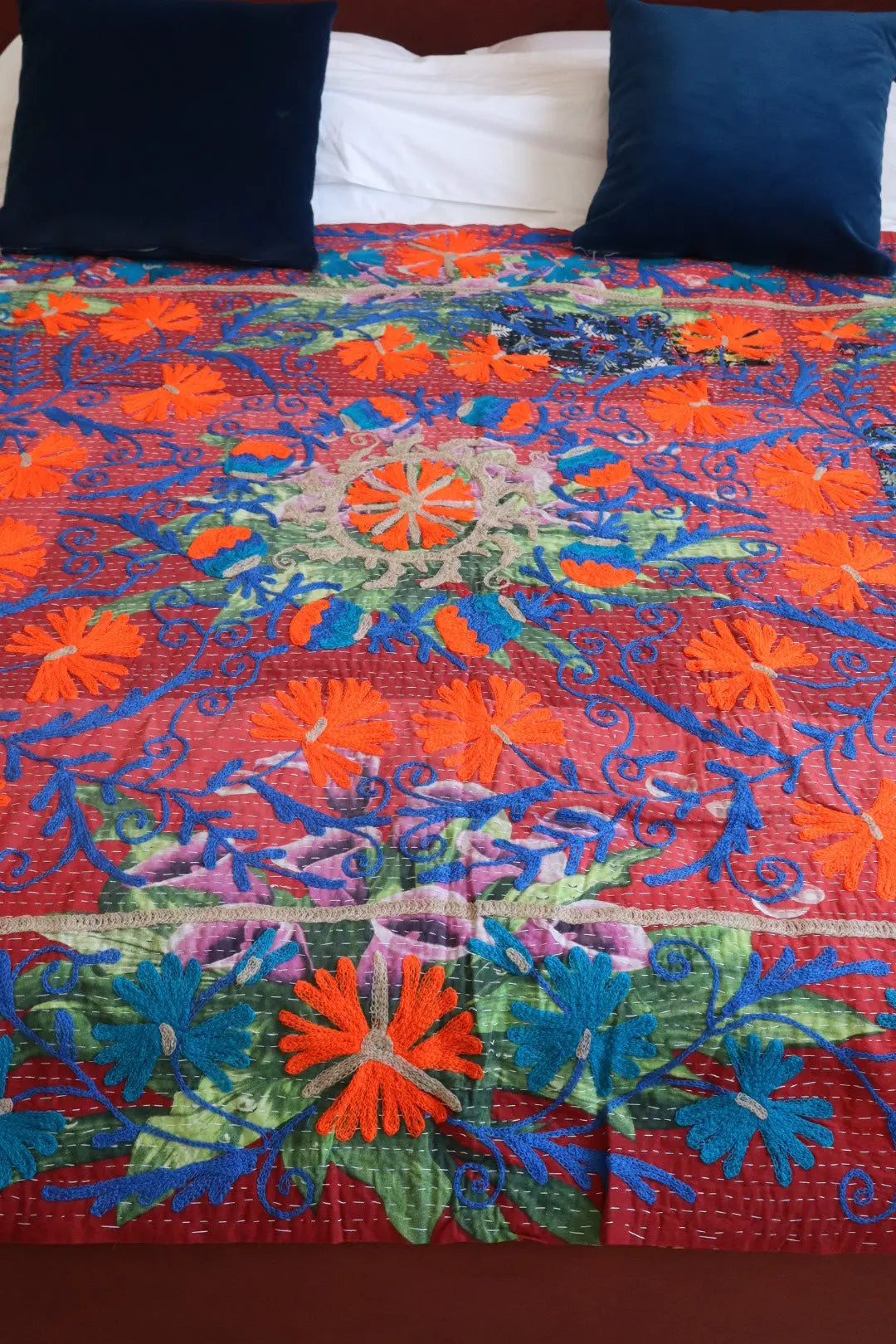 Kantha Suzani indien Brodé Multicolore – Coton Néda