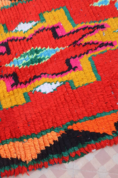 Tapis Berbère Azilal Vintage de Couloir Coloré Rouge Multicolore - 226 x 77 cm Néda
