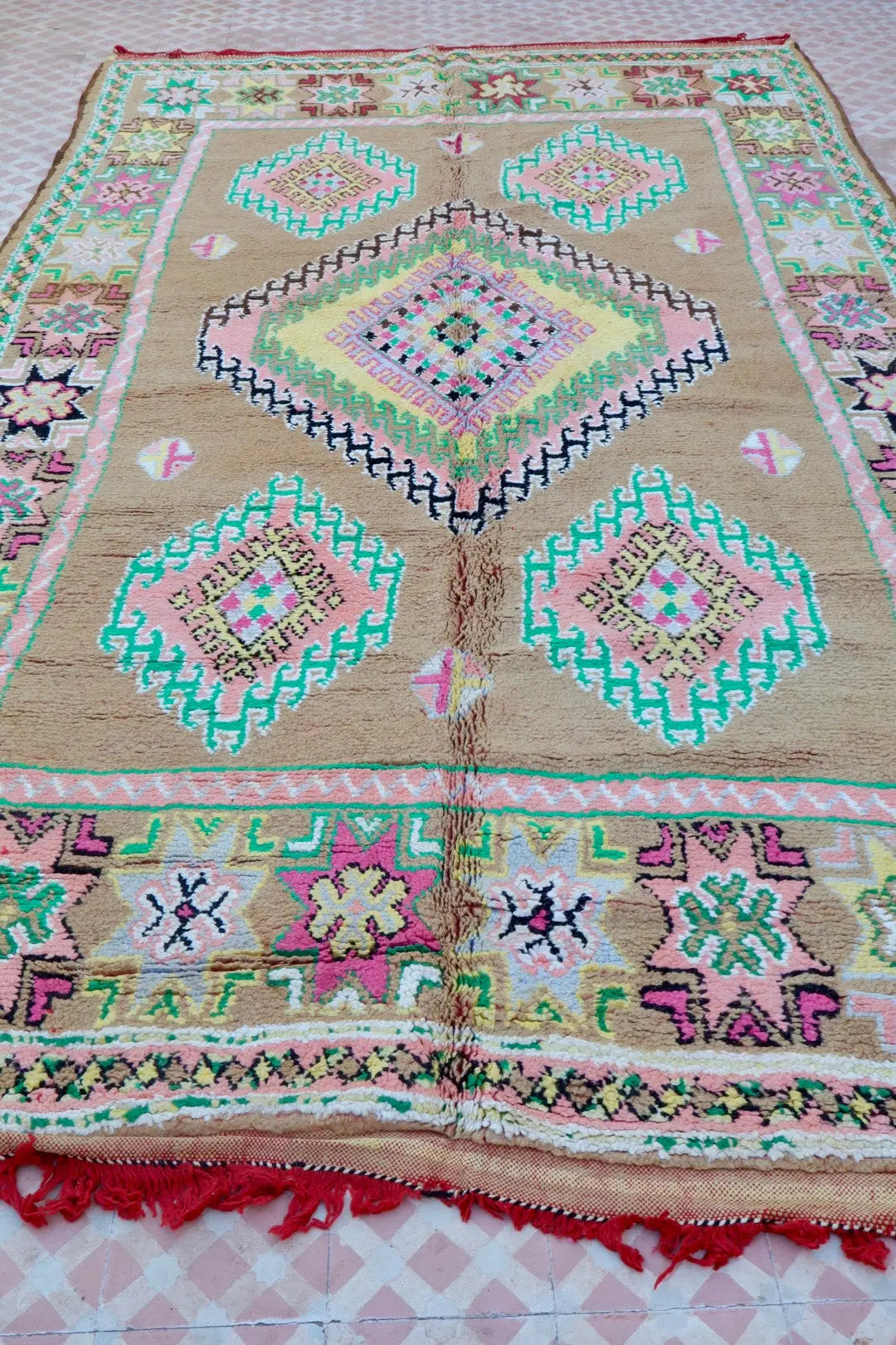 Tapis Berbère Boujaad Antique Marron Multicolore  - 352 x 196 cm Néda