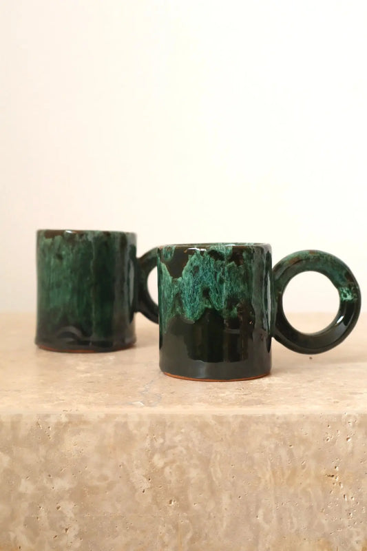 Duo Tasses à Café Grande Anse Ronde - Vert Néda