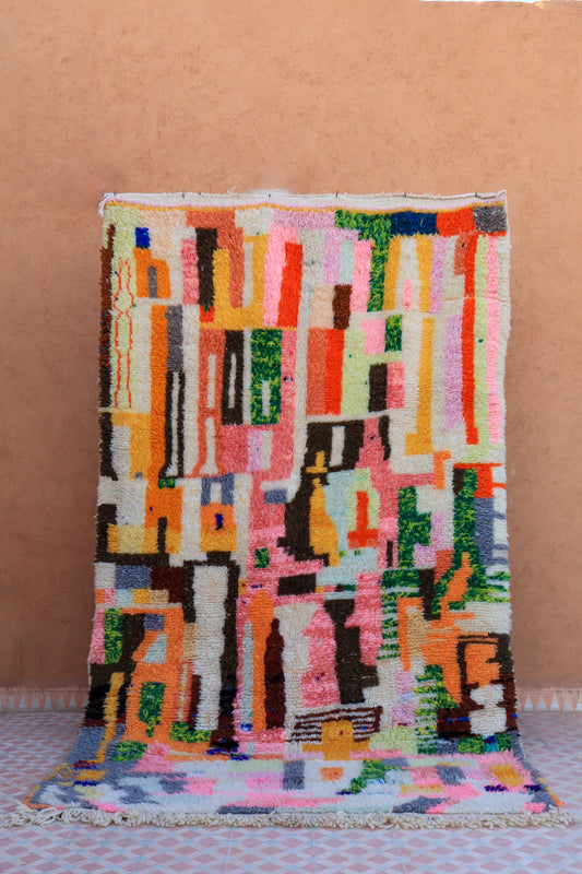 Berber carpet Boujaad Multicolored color - 261 x 150 cm