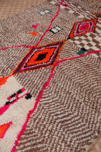 Tapis Berbère Coloré Azilal Motifs Blanc Motfis Multicolore-  247 x 160 cm Néda