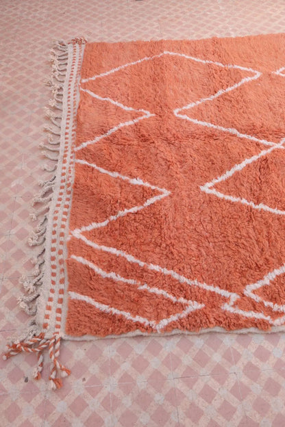 Tapis Berbère Coloré Terracotta et Blanc Béni Ouarain- 288 x 195 cm Néda
