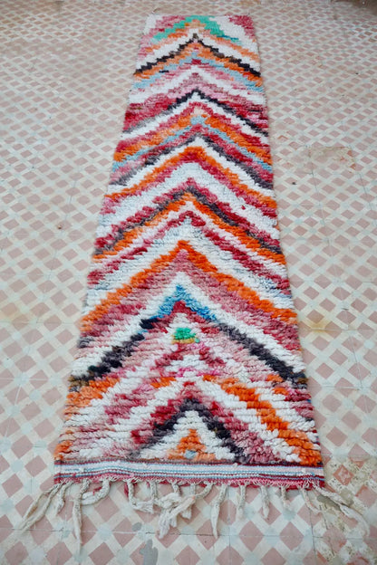 Tapis Berbère Couloir Boujad Motifs Multicolores  - 288 x 71 cm Néda