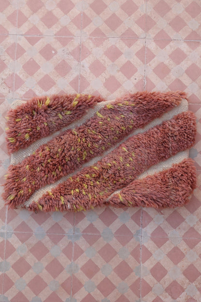 Pink Wool Cushion with Mrirt Reliefs - LILI