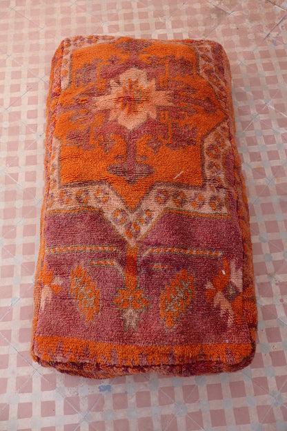 Pouf Berbère XL Terracotta et Orange Néda