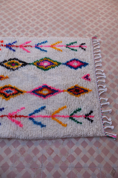 Tapis Berbère Azilal Coloré Motifs Multicolore Fluo- 160 x 97 cm Néda