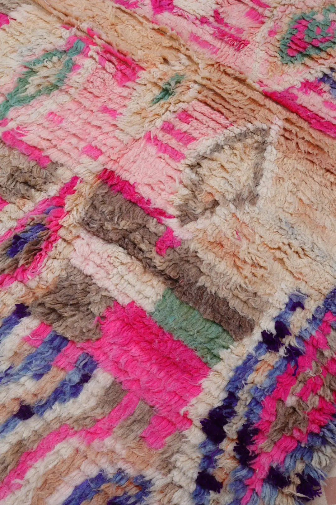 Alfombra Bereber Boujad Colorida Beige Turquesa Rosa - 233 × 142 cm Néda