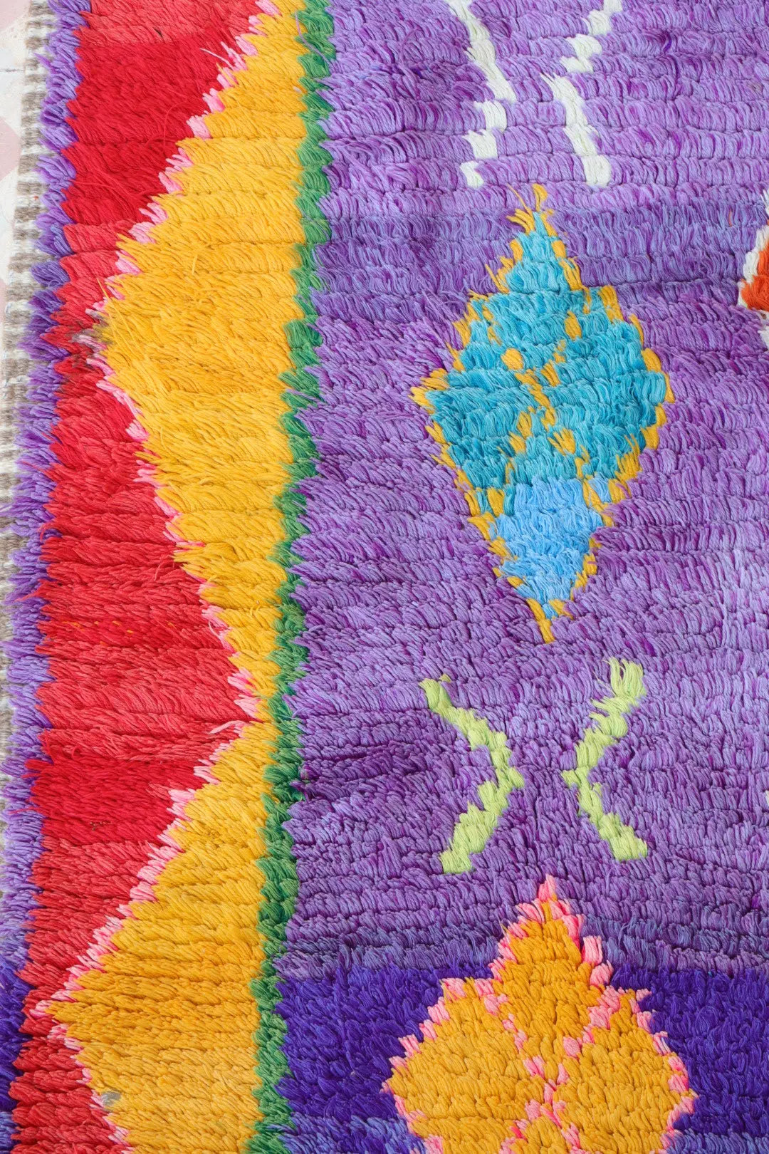 Berber tapijt Azilal Antique Lilas Multicolore - 285 x 122 cm Néda