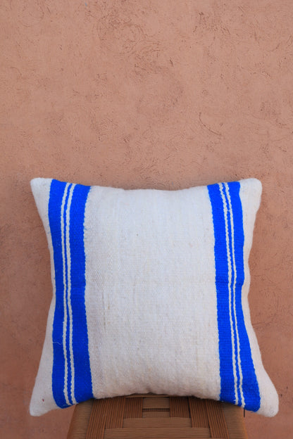 ELA striped wool cushion - Blue