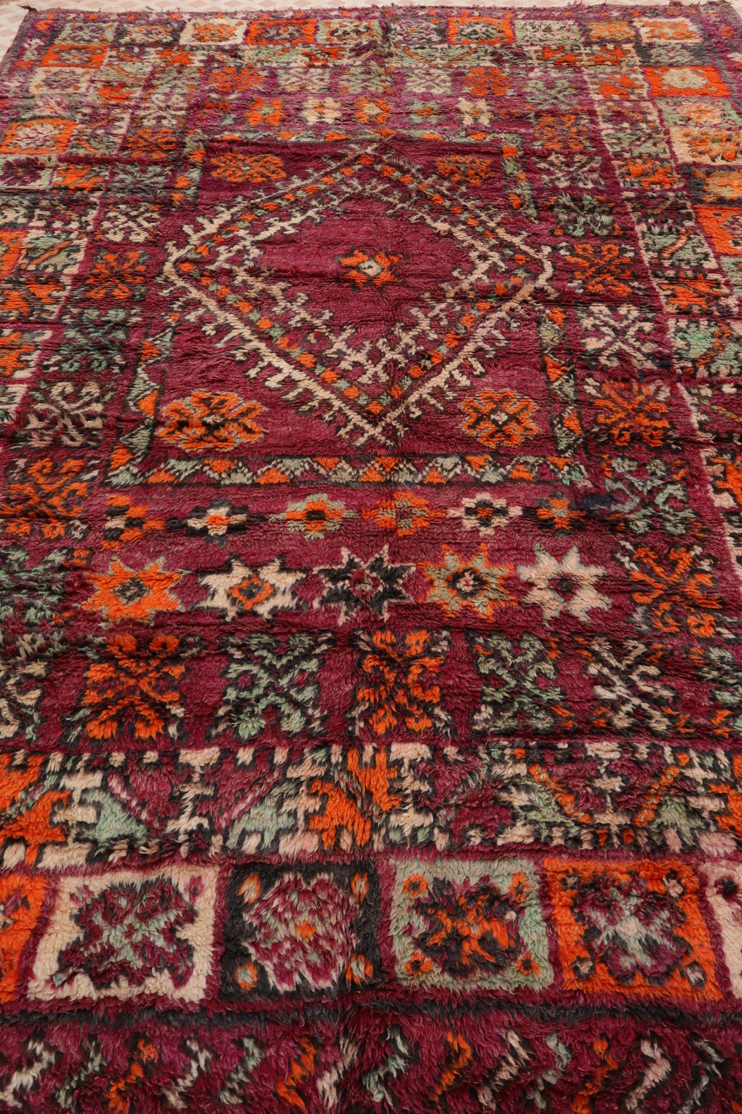 Tapis Berbère Boujaad Antique Bordeaux Orange - 276 x 197 cm