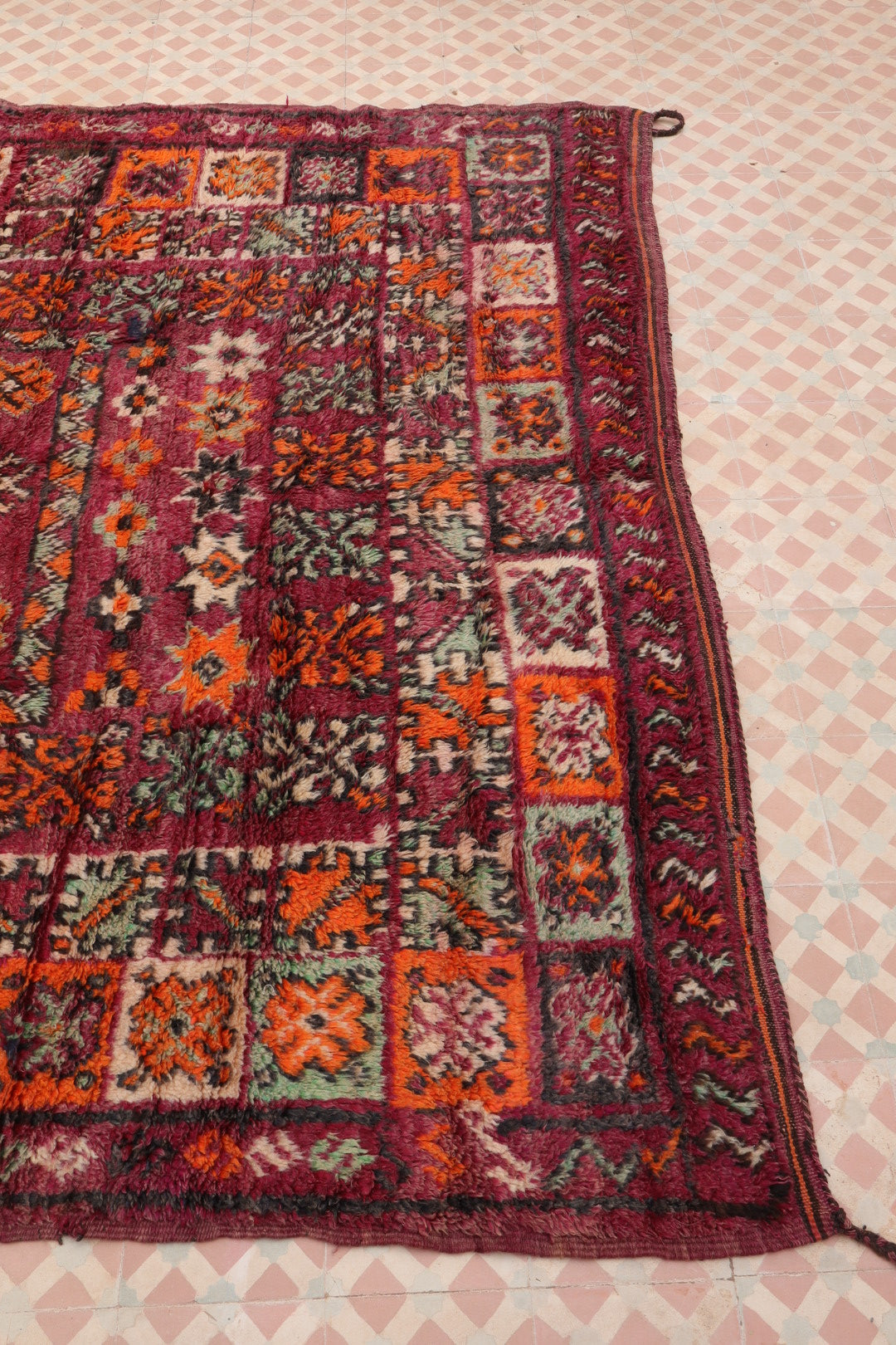 Berber rug Boujaad Antique Bordeaux Orange - 276 x 197 cm