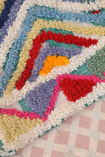 Tapis Berbère Coloré Azilal Trame et Motifs Verte-  240 x 152 cm Néda