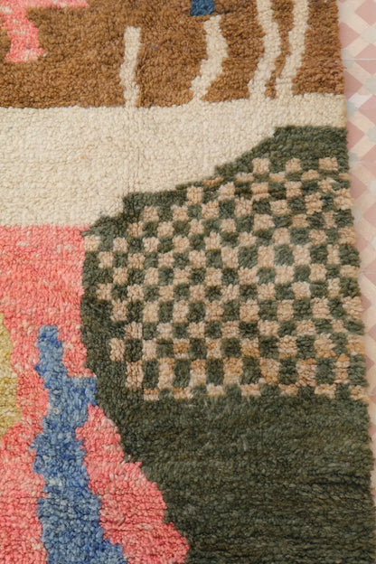 Tapis Berbère Abstrait Coloré Béni Ouarain Qualité Supérieure - 208 x 153 cm Néda